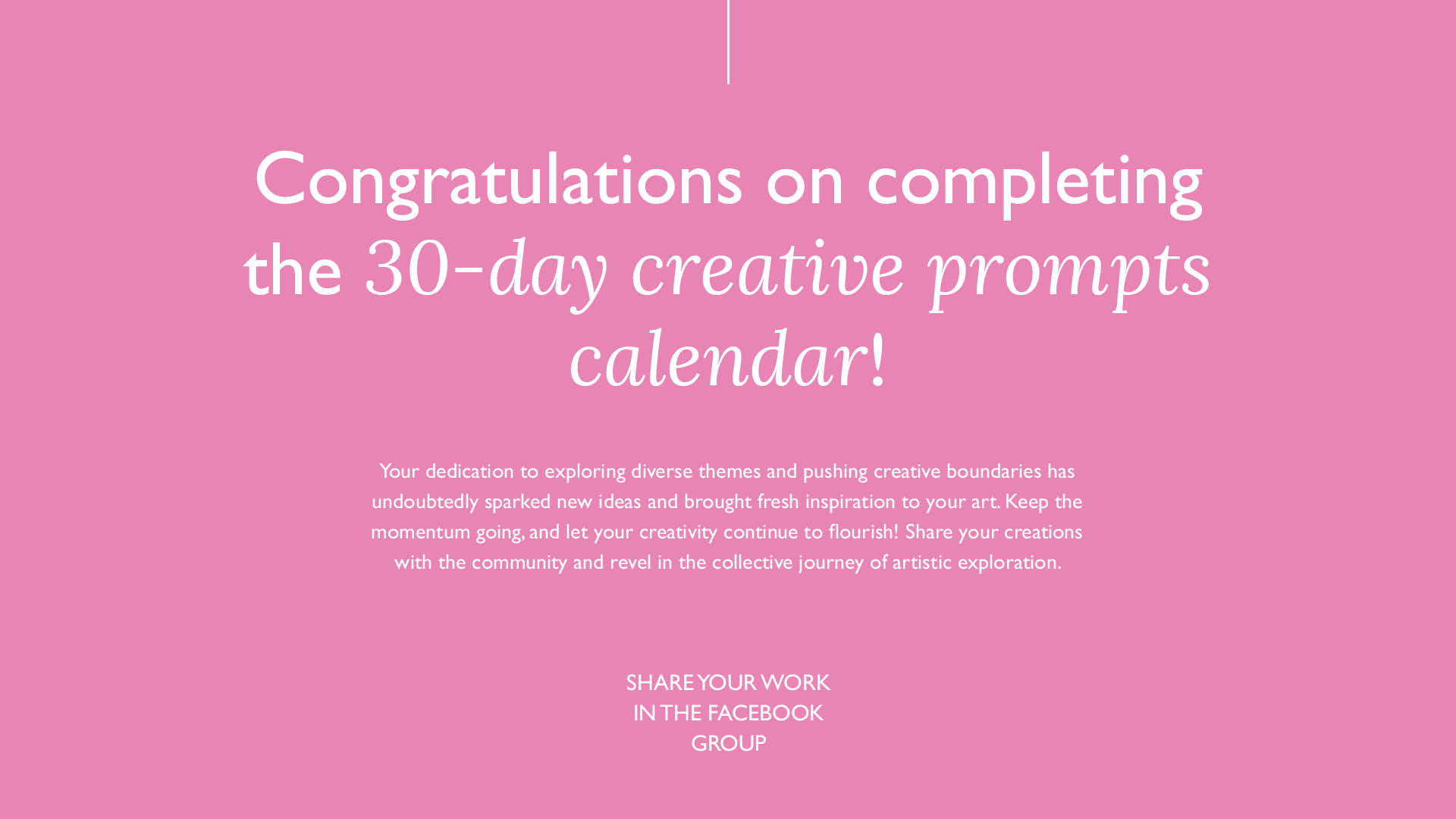 Free 30-Day Creative Prompts Calendar by HIYA CREATIVE